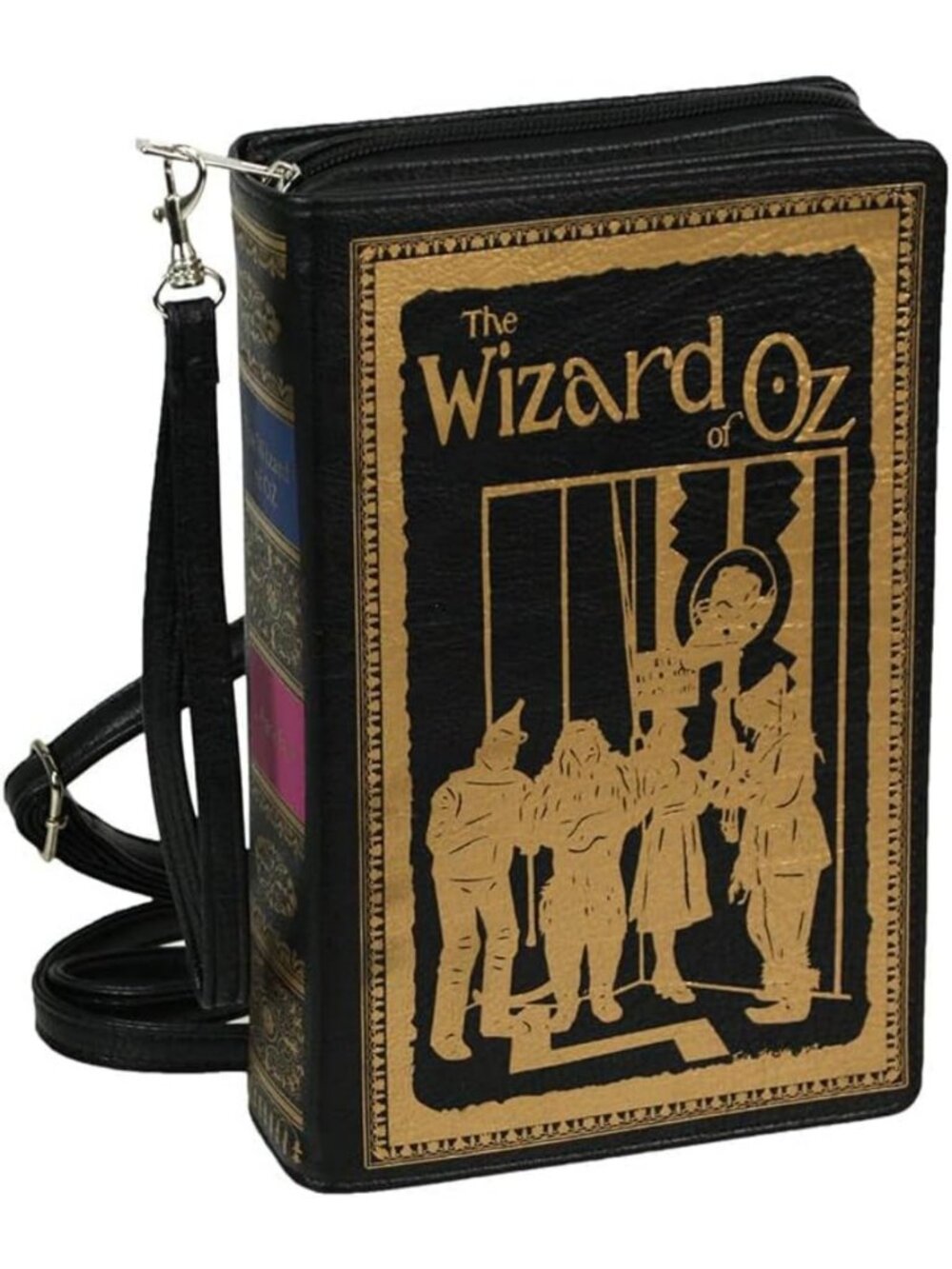 Chic Wizard of Oz Crossbody Bag - Stylish Black Vinyl, 9.25 Inch, Perfect for